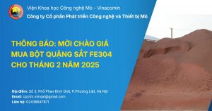 Thumbnail thông báo mời chào giá mua bột quặng sắt Fe3O4 cho tháng 2 năm 2025