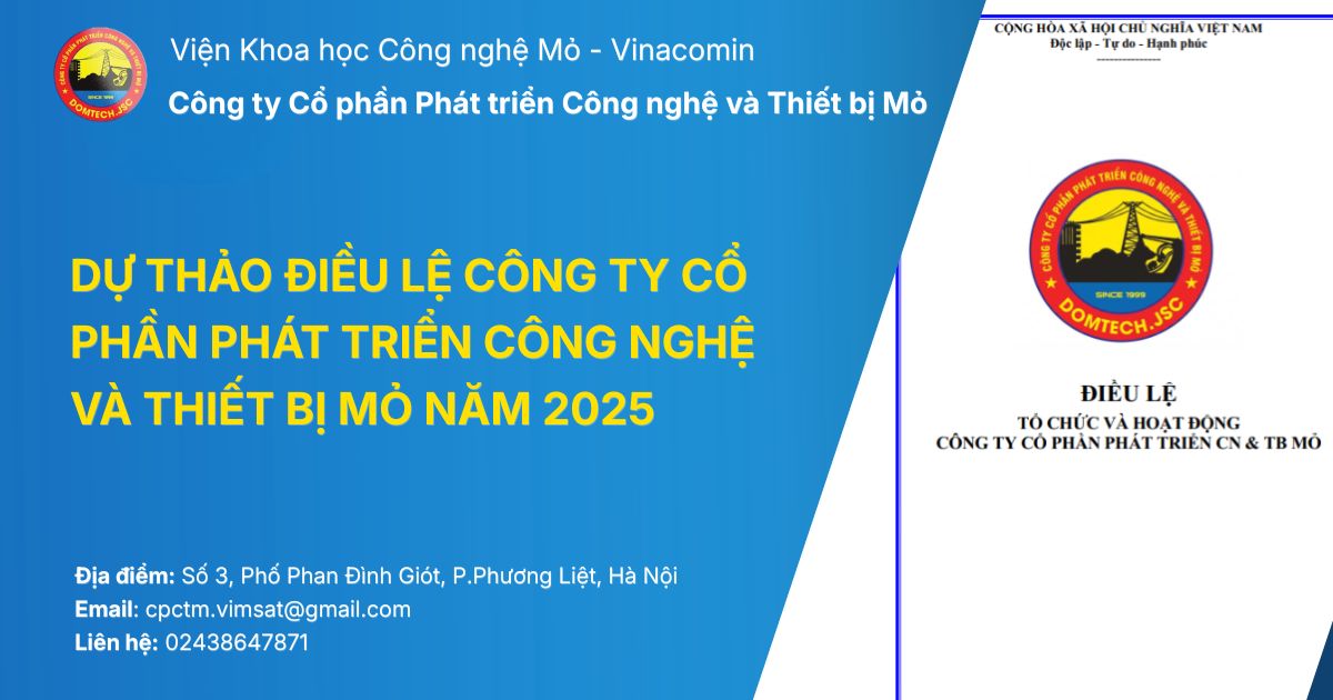 Thumbnail dự thảo điều lệ công ty cổ phần phát triển công nghệ và thiết bị mỏ năm 2025