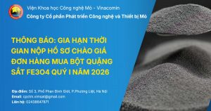 Thumbnail thông báo gia hạn nộp hồ sơ chào giá đơn hàng mua bột quặng sắt Fe3O4 quý I năm 2026