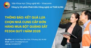 Thumbnail thông báo kết quả lựa chọn nhà cung cấp đơn hàng mua bột quặng sắt Fe3O4 quý I năm 2026