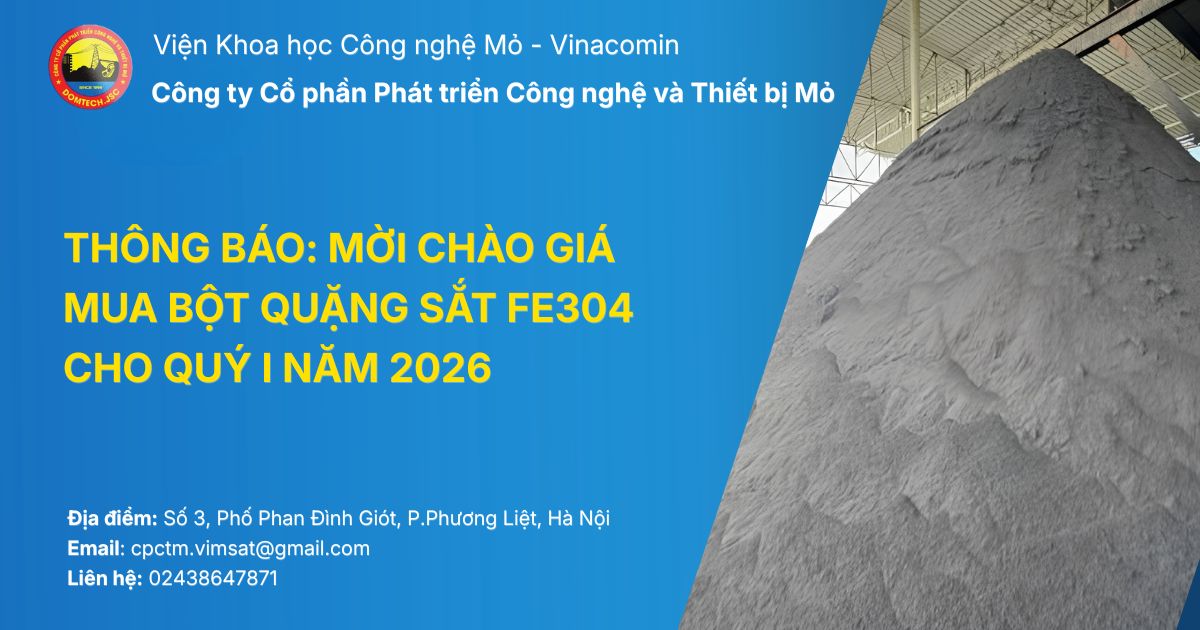 Thumbnail thông báo mời chào giá mua bột quặng sắt cho quý I năm 2026